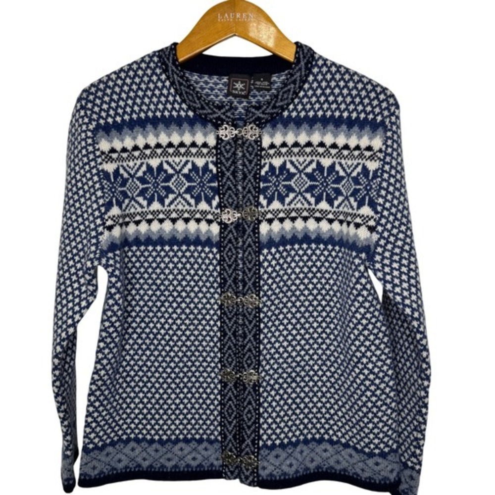 Skyr Nordic Wool Sweater Women's Small‎ Blue
